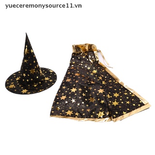 Set Áo Choàng Và Nón 2 Món Hóa Trang Phù Thủy Cho Bé Dịp Halloween