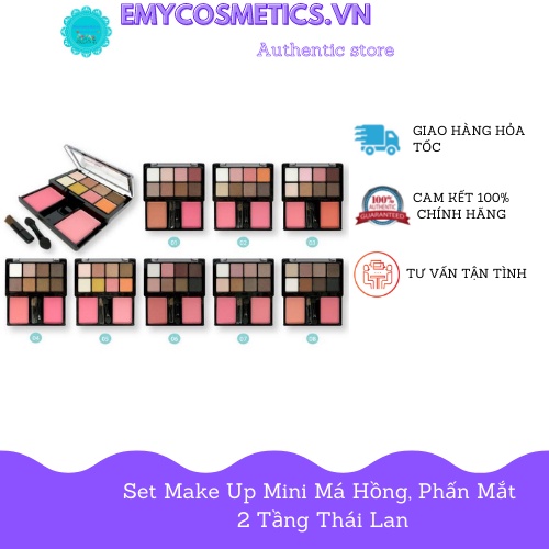 Set make up mini má hồng, phấn măt 2 tầng OD1022