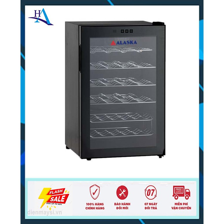 Tủ Ướp Rượu Vang Alaska JC-28S - Dung Lượng 28 Chai, Kích Thước 460x738x520mm, Màu Đen