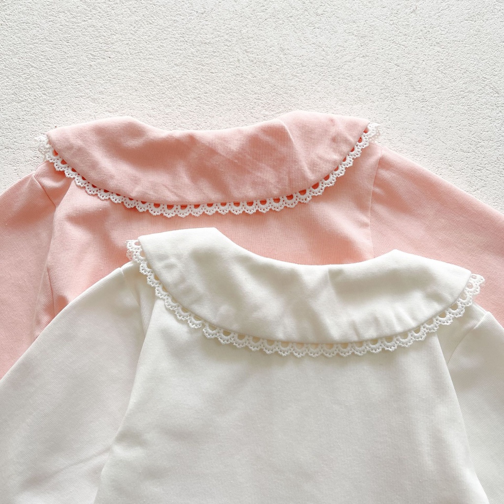 Áo Thun Cotton Tay Dài Thêu Họa Tiết Đơn Giản Thời Trang Xuân Thu 2022 Dành Cho Bé Gái 0-3 Tuổi