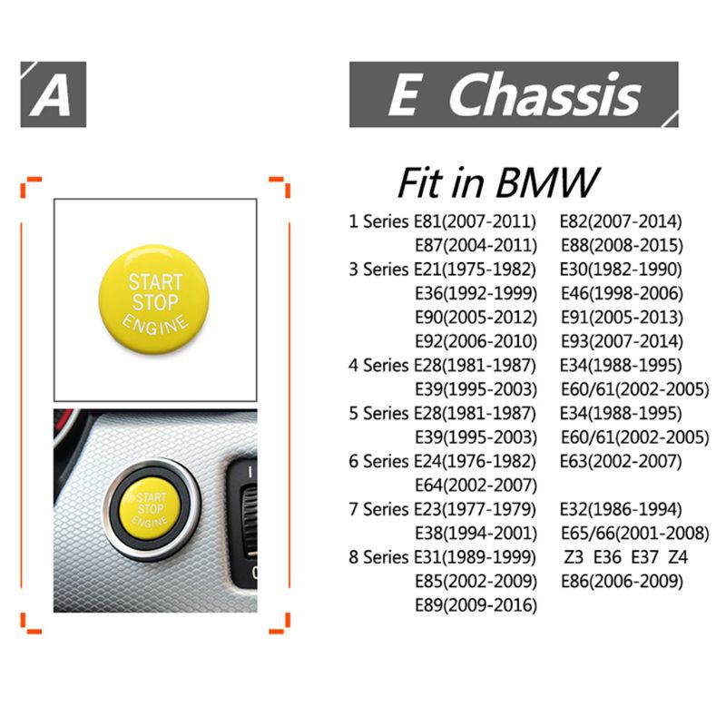Bộ Nút Bấm Khởi Động / Tắt Động Cơ Xe Hơi Thay Thế Cho B-Mw E90 Chassis
