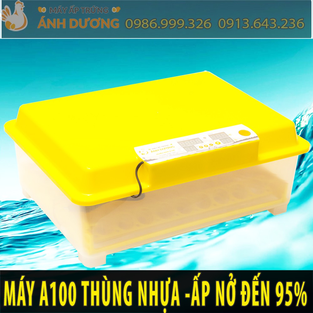 [Hàng Chính Hãng] - Máy ấp trứng Ánh Dương Phiên Bản A100 - Ấp tự động đảo 54 trứng (KM bình châm nước và gói úm gà)