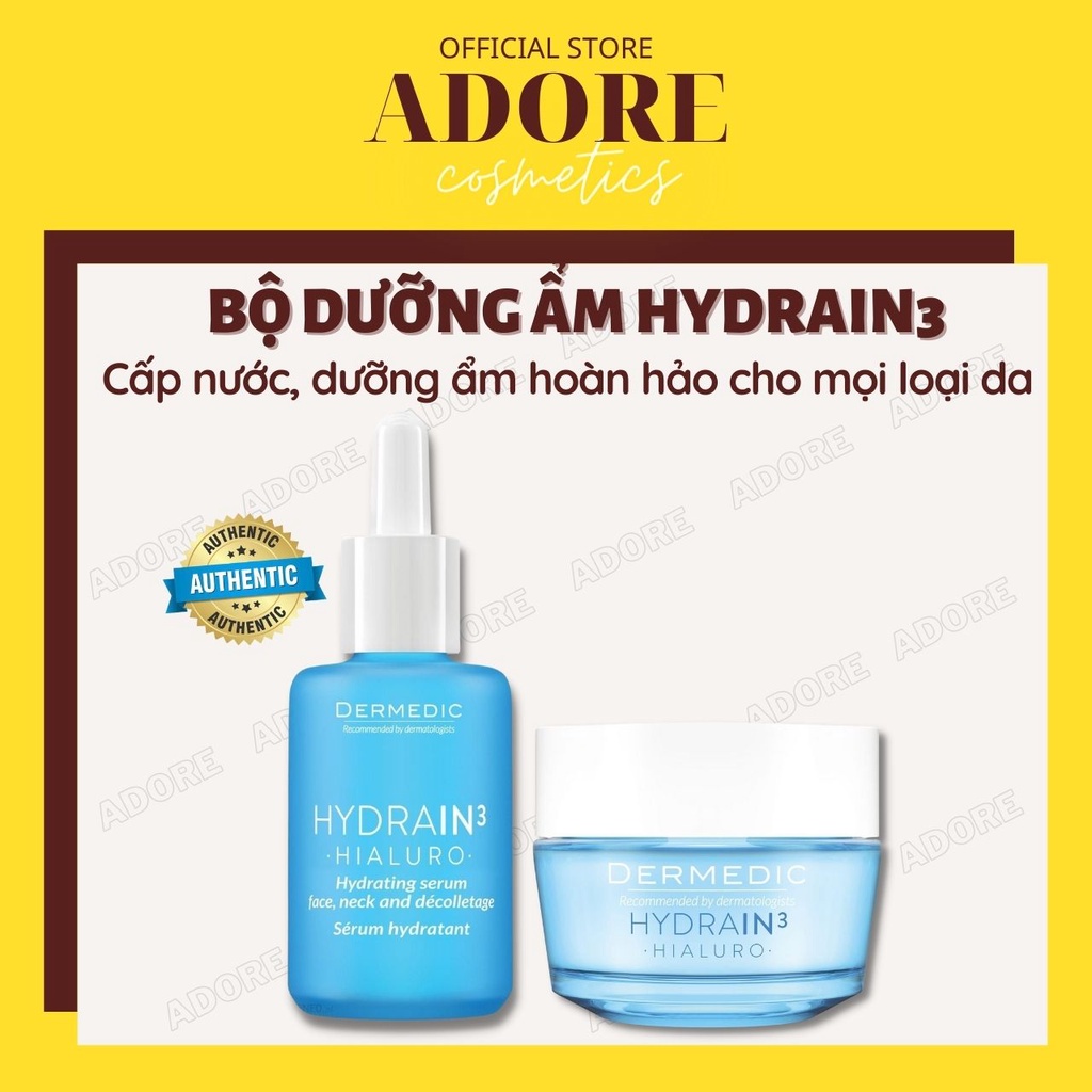 Bộ chăm sóc da Hydrain3 dưỡng ẩm, phục hồi, cấp nước cho da căng mọng