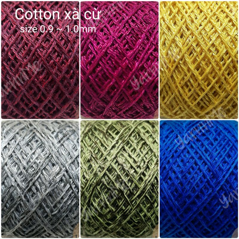 (7 màu) Sợi cotton xà cừ Nhật, cỡ 1.0 mm