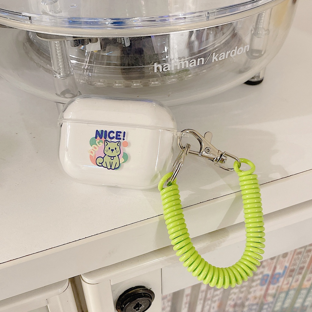 Vỏ Bảo Vệ Hộp Sạc Tai Nghe airpods 1 2 Pro 3rd Generation Pro 1/2 Trong Suốt Chống Sốc Họa Tiết Hoạt Hình Kèm Dây Đeo Kiểu Nhật Hàn