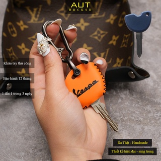 Bao da bảo vệ chìa khóa Piaggio Vespa Primavera Sprint Lx S Lxv Liberty Zip Fly da trơn khâu tay