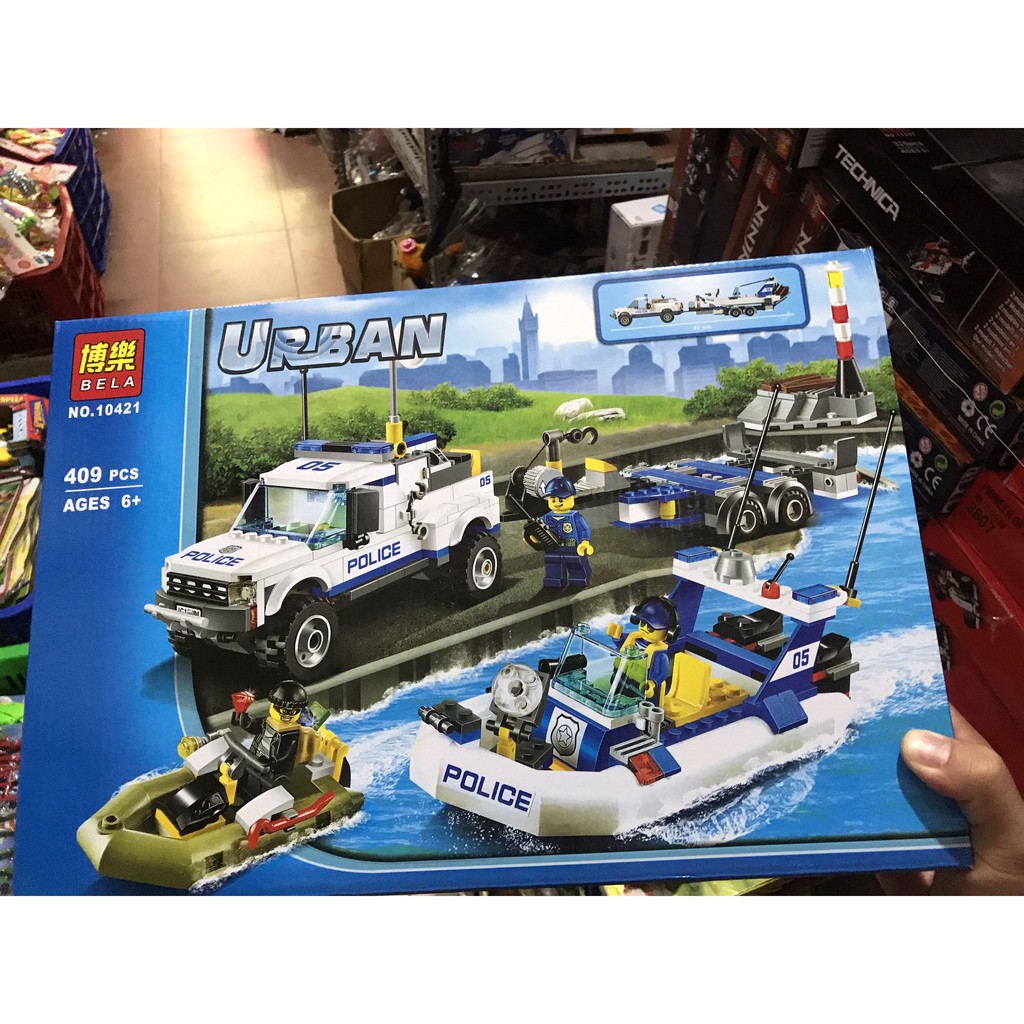 Lego Ninjago Urban BELA 10421  / 409 Mảnh ghép 🍅 Bộ LEGO xếp hình cảnh sát bắt cướp