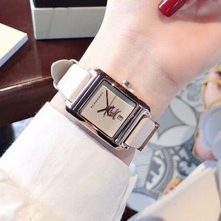 Đồng hồ nữ Burberry mặt vuông dây da cực xinh, thẻ bảo hành 12 tháng