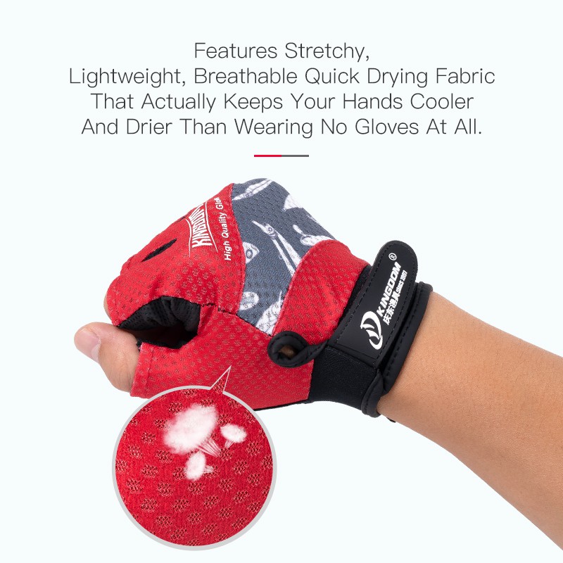 KINGDOM Găng Tay Câu Cá 3 Ngón Thoáng Khí Chống Trượt