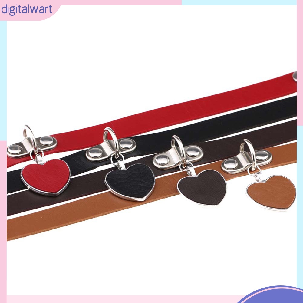 Vòng Cổ Choker Giả Da Nhiều Màu Mặt Trái Tim Độc Đáo