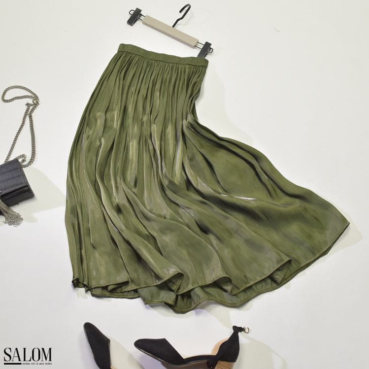 Chân váy Organza Xanh rêu đậm | BigBuy360 - bigbuy360.vn