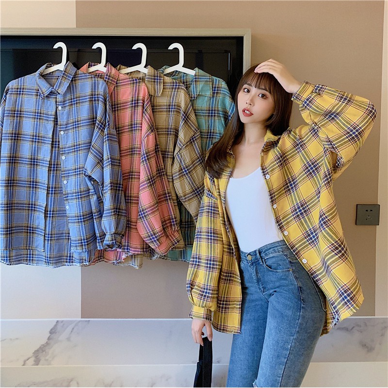 Áo Khoác Sơ Mi Flannel KẺ CARO Dài Tay Nhiều Màu