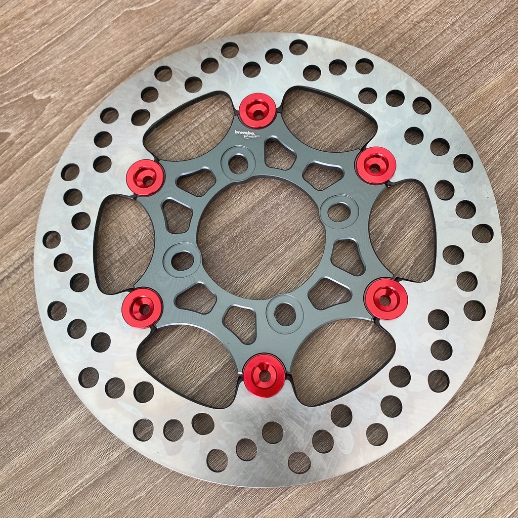 ❌ĐĨA Thắng Trước #BRCMBE_4Lỗ size 220mm  3 Màu Khoen Nhôm 6 Nút SẶC SỠ ❌Gắn Thông Dụng Tất Cả các dòng xe