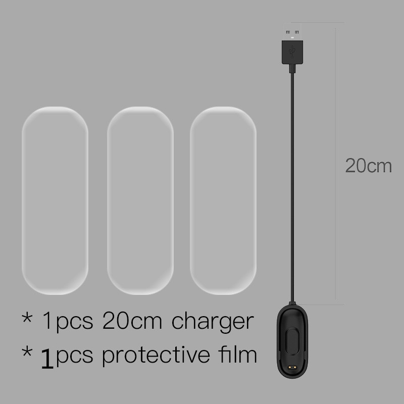 Mi band 4 USB Chargers Cable +Free Protector For Xiaomi Mi band 4 Smart Watch