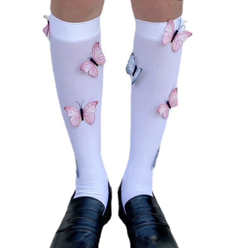 XIXI Tất Lưới Màu Trơn Họa Tiết Bướm Phong Cách Lolita Thời Trang Cho Nữ Màu Sắc