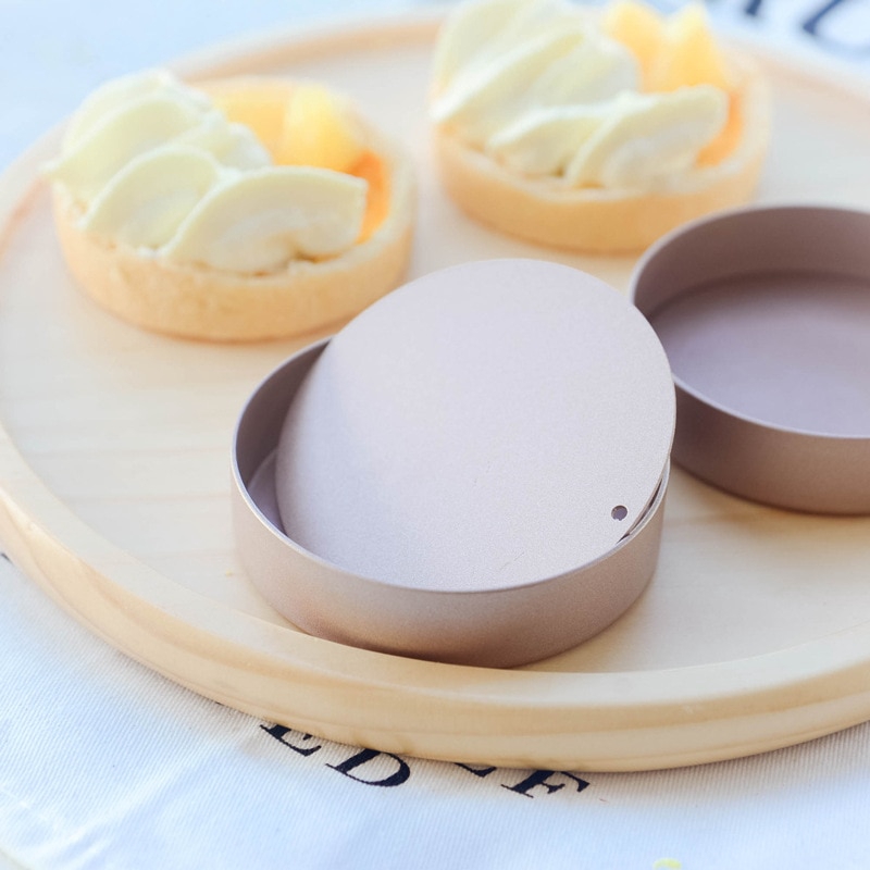 Khuôn làm bánh tart trứng tròn bằng hợp kim nhôm 3.15 inch