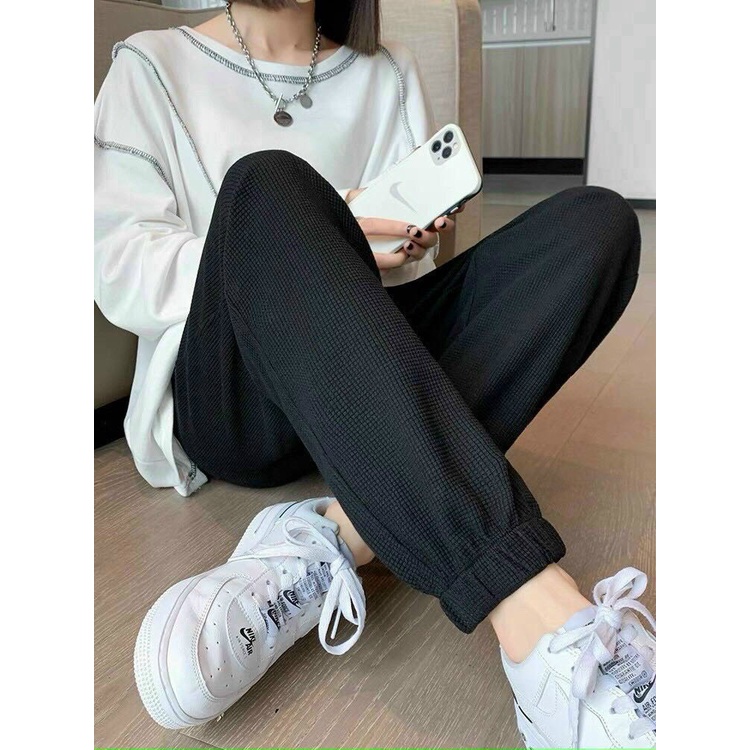 Quần Jogger Nữ Bo Gấu Chất Nỉ Tổ Ong 899