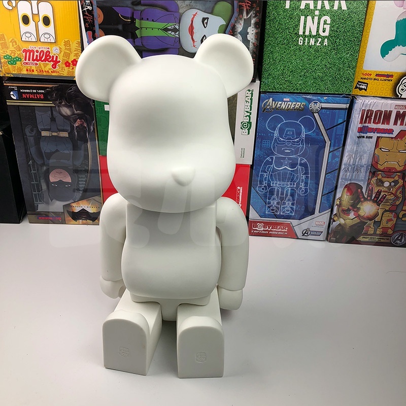 Bearbrick tượng gấu xu hướng - Búp bê đồ trang trí mô hình màu trắng tinh khiết