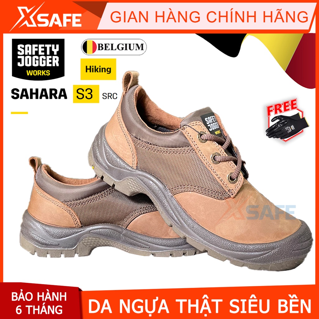 Giày bảo hộ lao động nam Jogger Sahara S3 da ngựa siêu bền, chống nước, chống đinh, trơn trượt Giày công trình, nhà máy