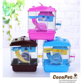 Lồng chuột hamster 2 tầng mini full full phụ kiện
