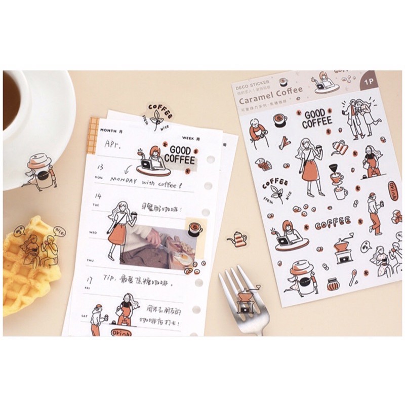 [st038] Sticker daily theo tông màu ❤️