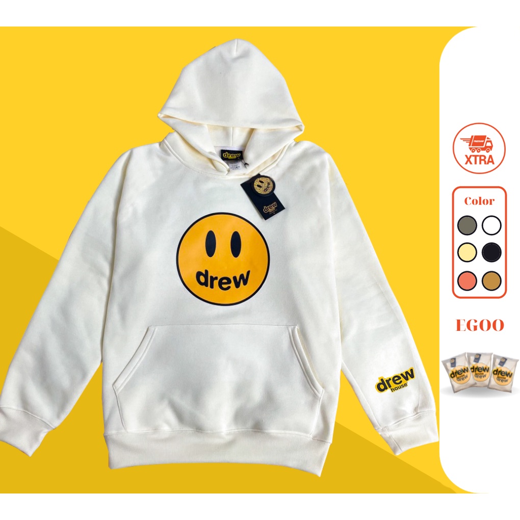 Áo Hoodie In Hình Drew Form Unisex, Áo Dài Có Mũ Nỉ Bông 350gsm dày mịn DRE1