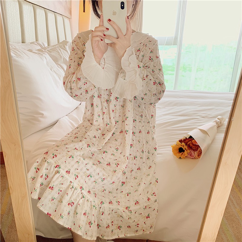 ( ORDER ) Váy ngủ tiểu thư họa tiết xinh ulzzang AK1102 | BigBuy360 - bigbuy360.vn