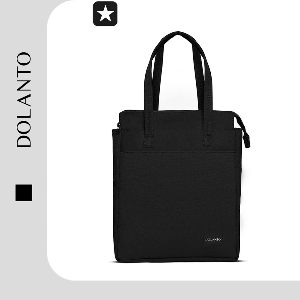 Túi Đeo Chéo Đen TOTE BAG Nhỏ Du Lịch Thời Trang Vải Canvas Cao Cấp Chống Thấm Nước Bao Tử Rẻ Tiện Nam Nữ DOLANTO
