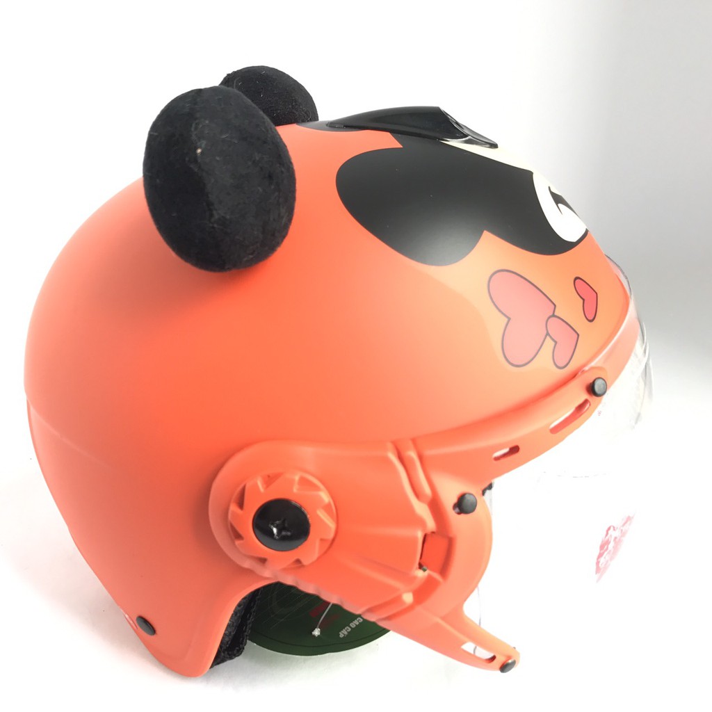 Mũ bảo hiểm trẻ em có kính V&amp;S Helmet Chuột Mickey cam