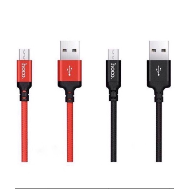 CÁP SAMSUNG MICRO USB - USB TYPE C - LIGHTNING IPHONE  HOCO X14 - CHÍNH HÃNG BỌC DÙ SIÊU BỀN LOẠI 1M VÀ 2M