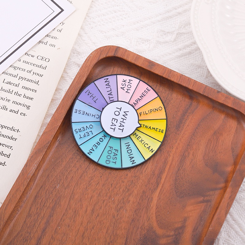 Ghim Cài Áo Xoay Được In Chữ What To Eatable Vui Nhộn Sáng Tạo