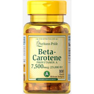 bổ mắt đẹp da Beta Carotene 7500mcg (25000 IU) mẫu mới của Puritan's Pride