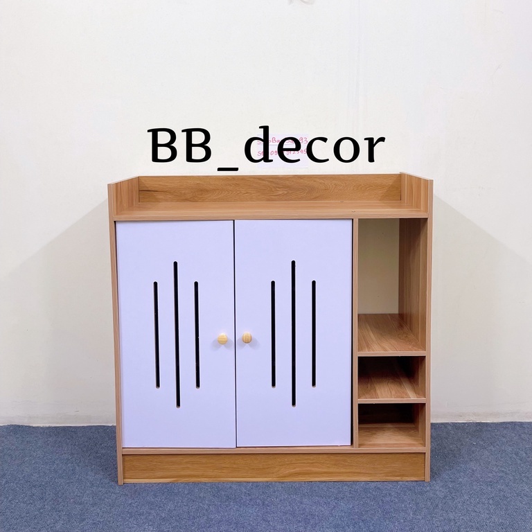Tủ giày gỗ cửa trắng thông minh hiện đại kệ giày kệ gỗ chất liệu MDF cao cấp 80x80x30cm