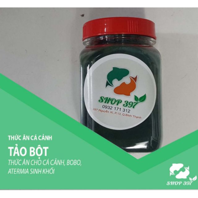 Bột tảo Spirulina nguyên chất - Thức ăn cho 7 màu, artemia