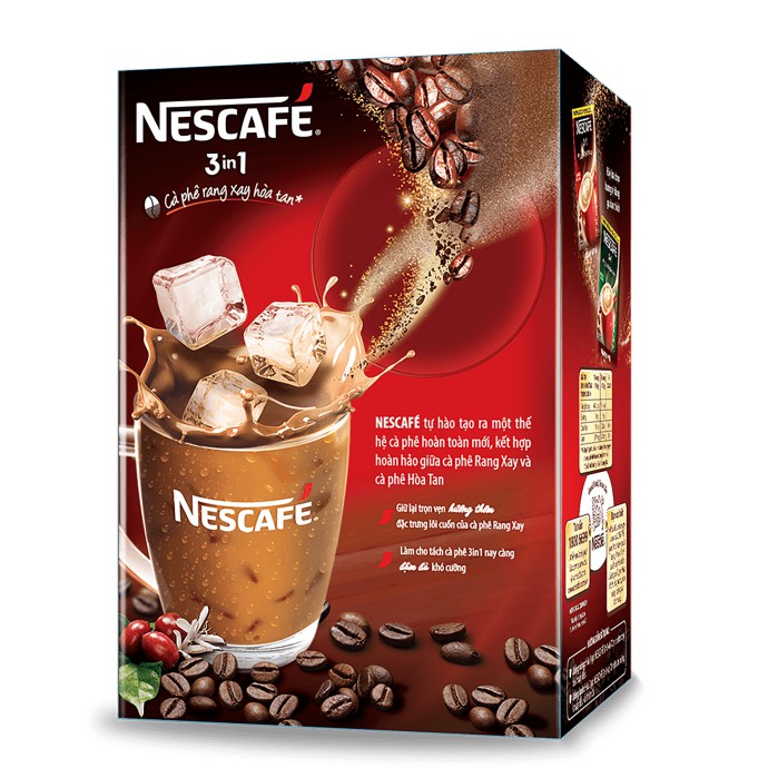 Hộp 20 Gói Cà Phê Sữa Hòa Tan 3 in 1 NESCAFE Cà Phê Rang Xay Hòa Tan 17g