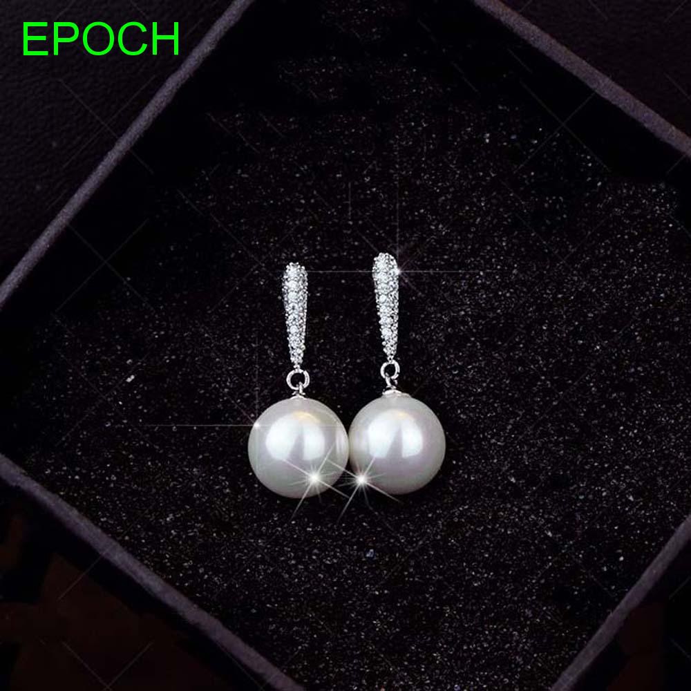 Bông tai mạ bạc 925 đính hạt giả ngọc trai