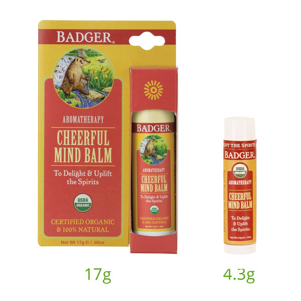 Badger - Sáp Hữu Cơ Liệu Pháp Mùi Hương Giúp Phấn Chấn Tinh Thần - Cheerful Mind Balm [USDA Organic]