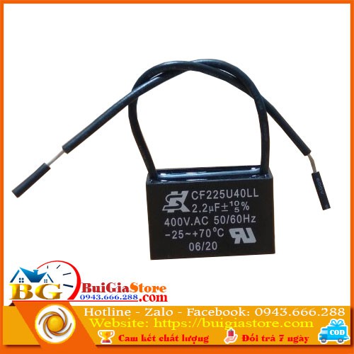 Tụ quạt trần 2.2uf - 2.5uf 400VAC 50/60Hz