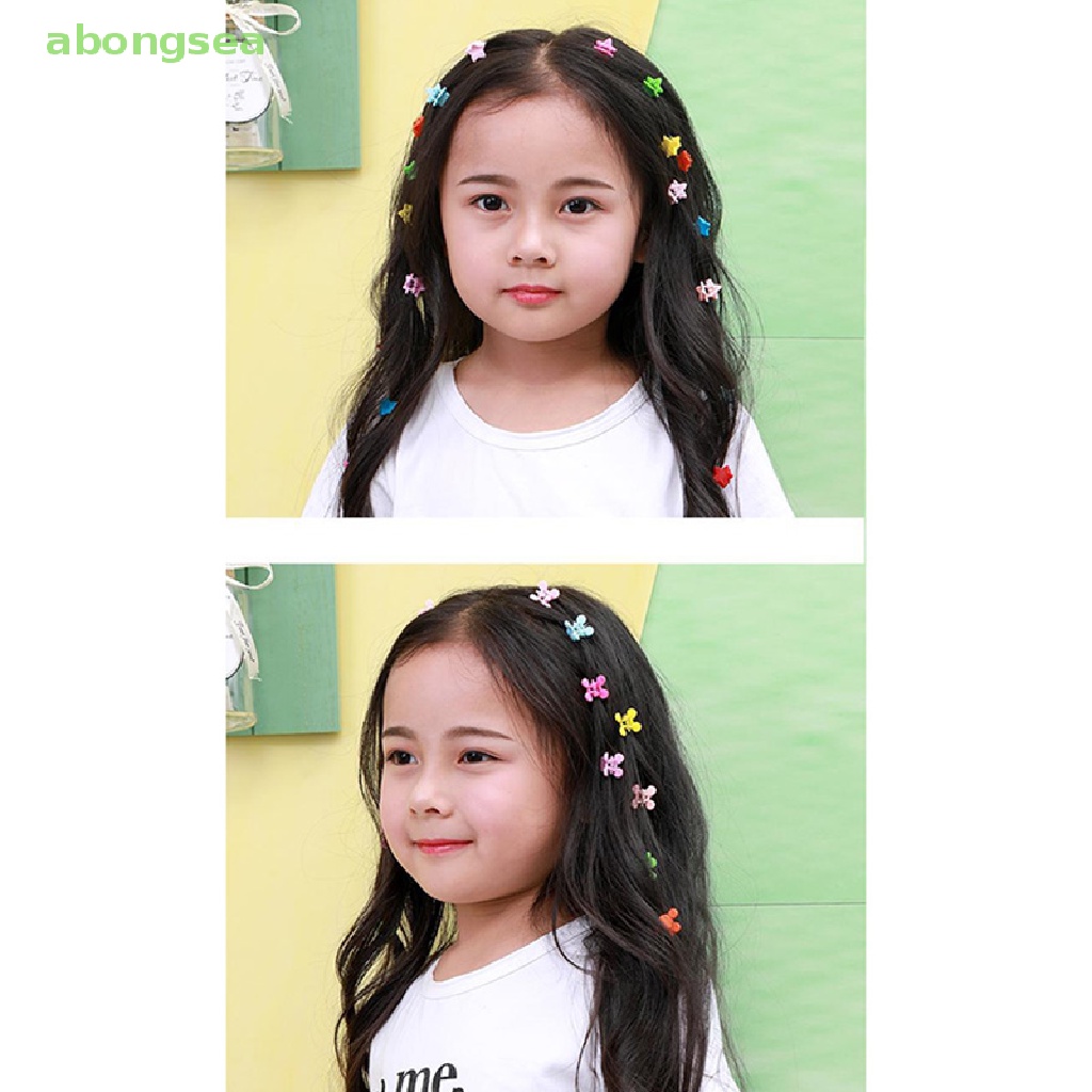 Set 50 Kẹp Tóc Càng Cua Đính Hoa / Thỏ Mini Dễ Thương Cho Bé Gái Đẹp