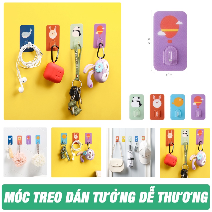 Móc Dán Tường , Móc Treo Đồ Đa Năng – SHOPEHOUSE - SIÊU DÀY – SIÊU DÍNH – CHỊU LỰC TỐT , Hình Ảnh Hoạt Hình