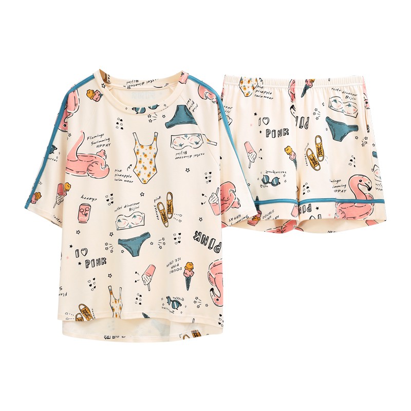 Bộ Mặc Nhà, Bộ Ngủ Quần Đùi Cotton Cao Cấp - Trẻ Trung, Cá Tính - Phong Cách Hàn Quốc | BigBuy360 - bigbuy360.vn