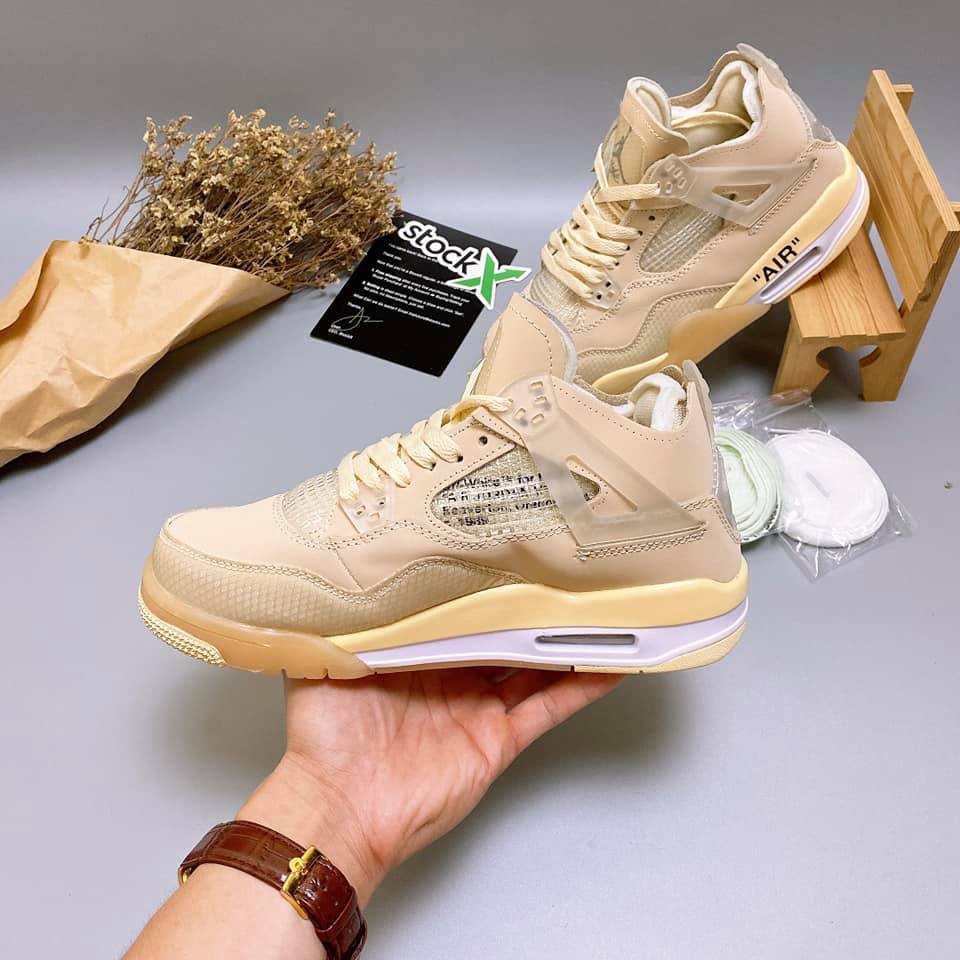 Giày air Jordan 4 vàng kem, Giày thể thao JD4 nam nữ siêu hot Fullboxbill+ tặng dây - Nguyễn Tình sneaker | BigBuy360 - bigbuy360.vn