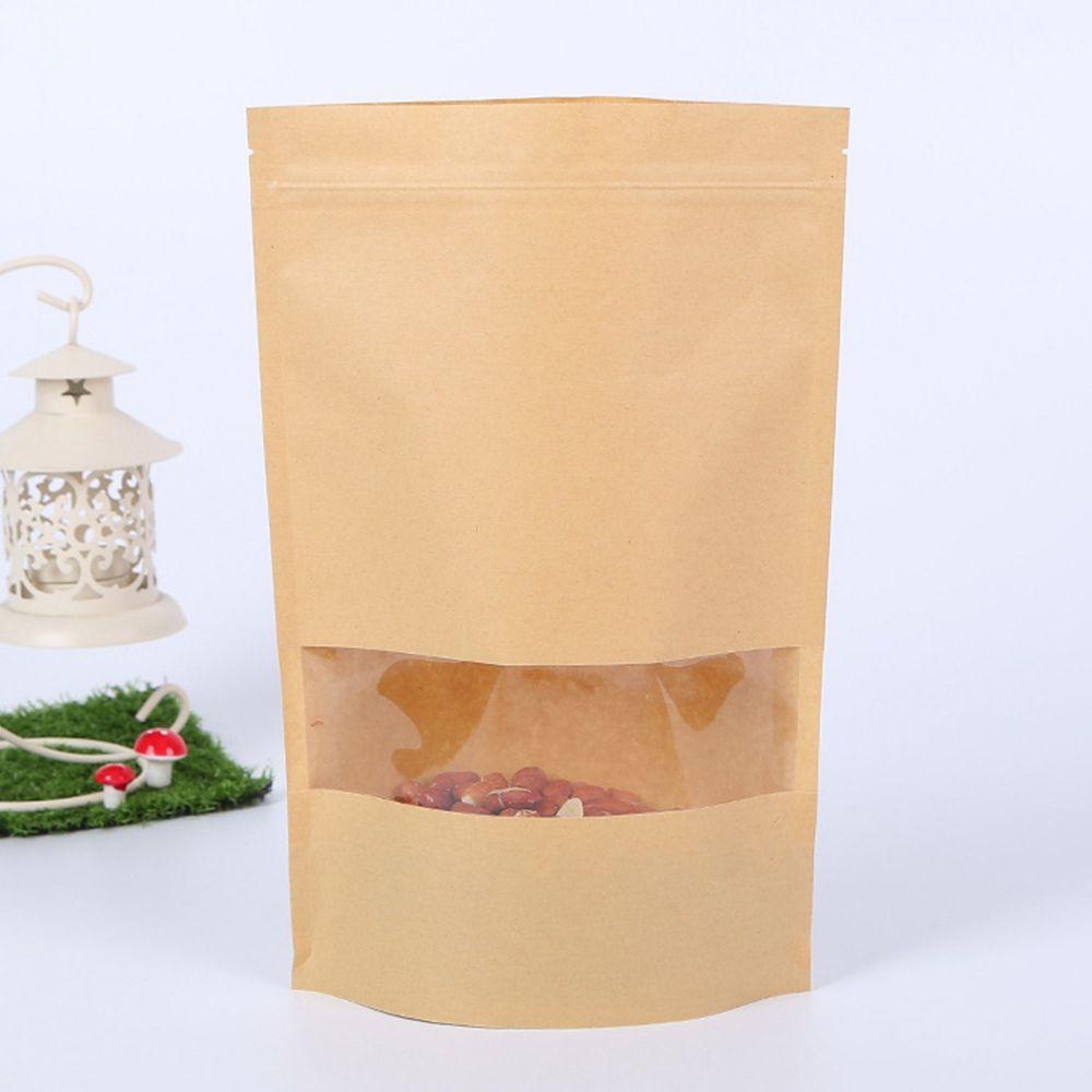 Set 50 Túi Giấy Kraft Đựng Hạt Cà Phê / Thực Phẩm Khô Đứng