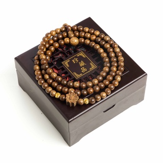 Vòng tay trầm hương 108 hạt 6mm, 8mm charm sen trầm hương, chuỗi tràng hạt trầm tốc tự nhiên bảo hành vòng trầm trọn đời
