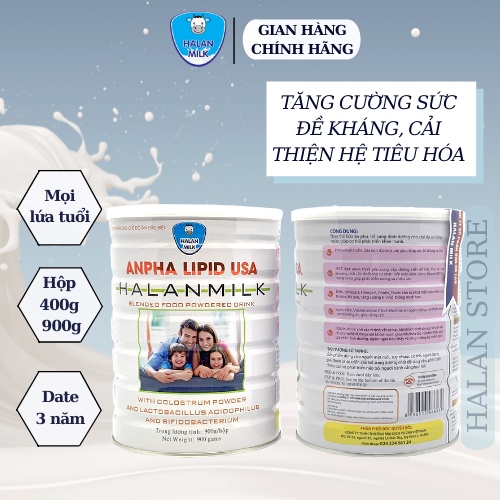 [Mua 3 tặng 1] COMBO 3 hộp Sữa non Anpha Lipid USA 900g - Giúp tăng sức đề kháng, phục hồi nhanh sức khỏe