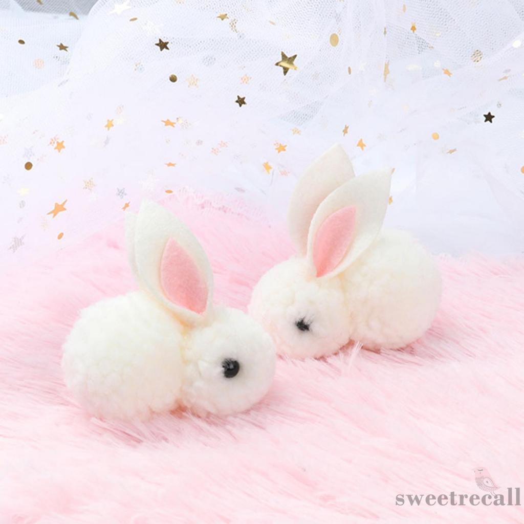 Kẹp tóc trang trí thỏ hoạt hình vải lông đáng yêu dành cho bé gái