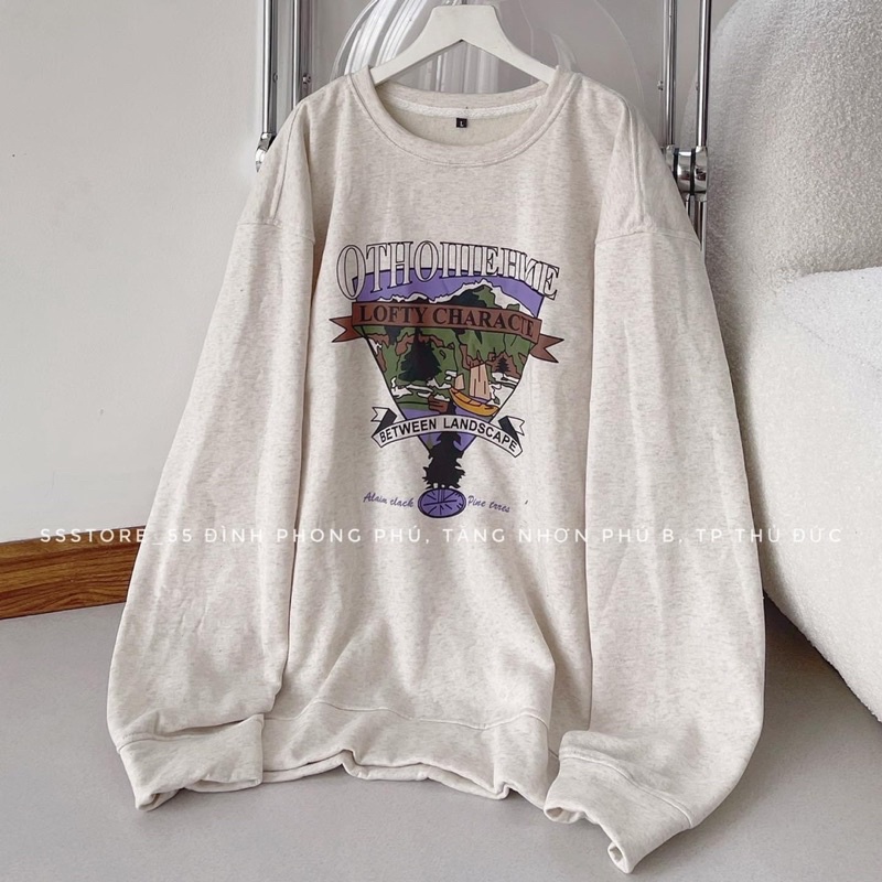 [SẴN] Áo Sweater Form Rộng Nam Nữ OTHO -Áo Nỉ Dày Dặn Tay Bồng Unisex