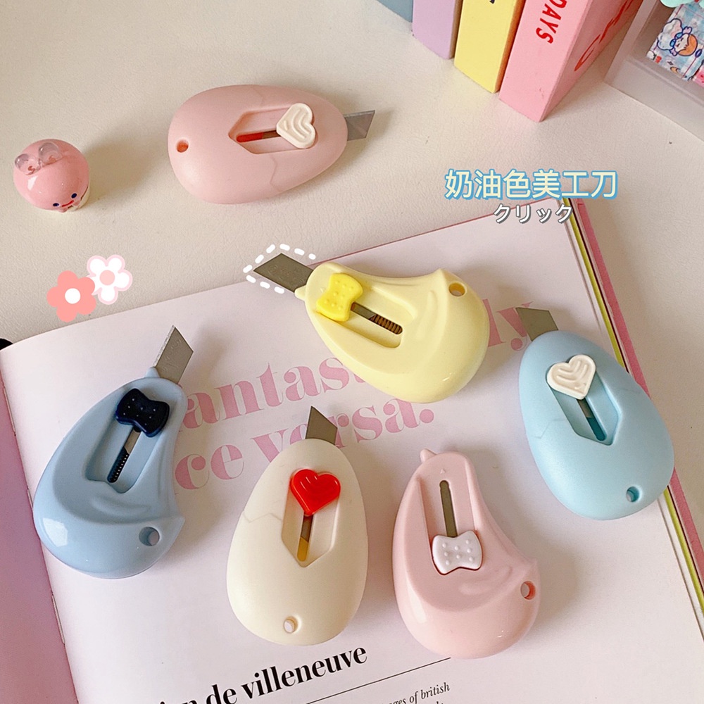 [Mã LIFEB04ALL giảm 10% tối đa 15K đơn 0Đ] Dao rọc giấy mini cute giá rẻ hình trái tim, dao nhỏ an toàn và tiện dụng