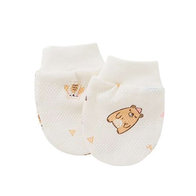 1 Đôi Găng Tay Cotton Bảo Vệ Chống Cào Xước Cho Bé Sơ Sinh