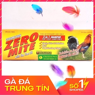 2 gói xà bông tắm gà zero mite giúp lông bóng mượt cho gà đá
